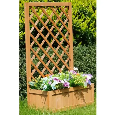 Záhrada Kvetináč s mriežkou QS1704-2 60x28,5x100 cm žltý