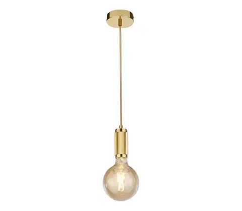 Svietidlá Searchlight 77651GO - Závesný luster na lanku SUSPENSION 1xE27/60W/230V zlatý 77651GO