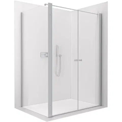 Sprchovacie kúty CERANO - Sprchovací kút Antelo L - Ľ/P - 6 mm - chróm, transparentné sklo - 76x100 - otočný CER-666793