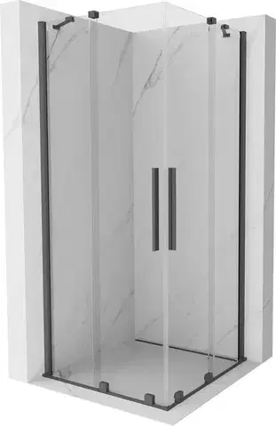 Sprchovacie kúty MEXEN/S - Velar Duo štvorcový sprchovací kút 90 x 90, transparent, šedá kartáčovaná 871-090-090-02-66