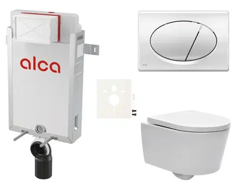 Záchody Cenovo zvýhodnený závesný WC set Alca na zamurovanie + WC SAT Brevis SIKOAW2 SIKOAW2