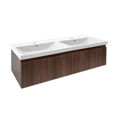 Kúpeľňový nábytok Kúpeľňová skrinka s umývadlom SAT Evolution 118x30x44,8 cm orech Aida mat SATEVO120NAU5 SATEVO120NAU5
