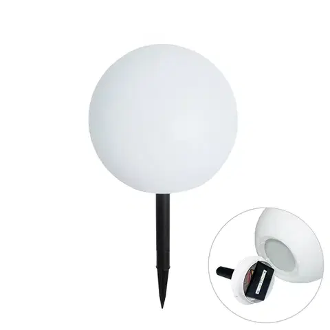 Solárne svietidlá Vonkajšia lampa biela 30 cm vrátane LED IP44 solárna RGBW - Ludger
