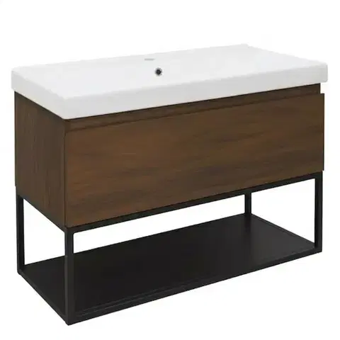 Kúpeľňový nábytok Kúpeľňová skrinka s umývadlom SAT B-Way 99x30x45 cm orech mat BWAY100NUTFU1 BWAY100NUTFU1