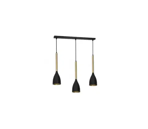 Svietidlá  Luster na lanku ISTAPPAR 3xE27/60W/230V čierna/zlatá 3299