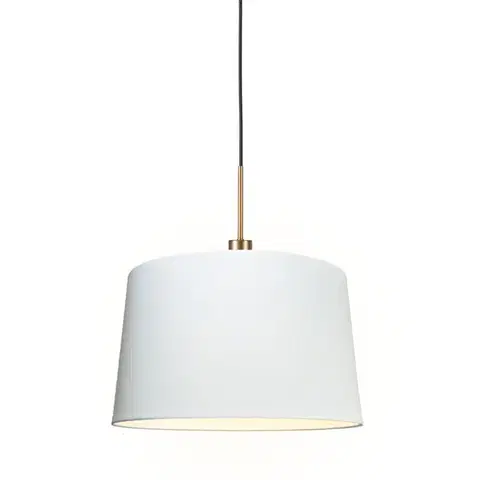Závesné svietidlá Moderné závesné svietidlo bronzové s tienidlom 45 cm biele - Combi 1