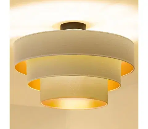 Svietidlá BRILAGI - Prisadený luster LUNETA 1xE27/60W/230V, priemer 40 cm, krémová/zlatá 8590828052111