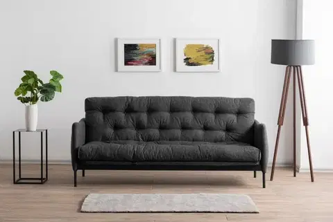 Pohovky a gauče Trojmiestna rozkladacia pohovka Renge - Dark Grey