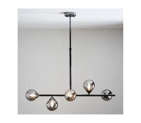 Svietidlá Endon 101348 - Luster na tyči OTIS 5xG9/3W/230V čierny chróm/dymová čierna 101348
