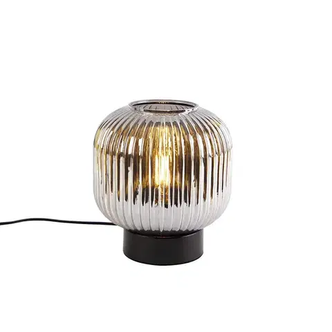 Stolné lampy Inteligentná stolná lampa čierna s dymovým sklom vrátane Wifi A60 - Karel