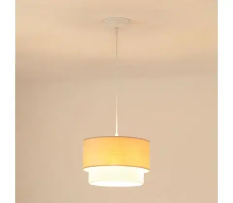 Svietidlá BRILAGI - Luster na lanku ARIZONA BOHO 1xE27/15W/230V pr. 25 cm béžová/biela 608350