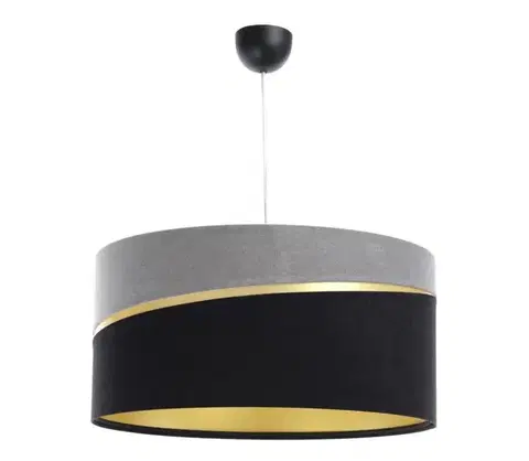 Svietidlá  Luster na lanku SWING 1xE27/60W/230V čierna/šedá/zlatá 01A-079-50