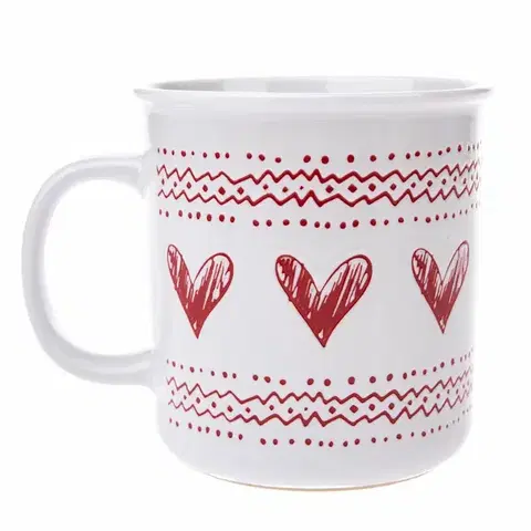 Hrnčeky a šálky Vianočný keramický hrnček Christmas heart I biela, 710 ml