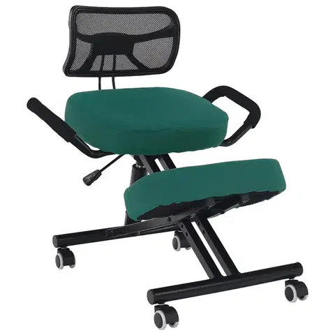 Kľakačky KONDELA Rufus ergonomická kľakačka na kolieskach zelená / čierna