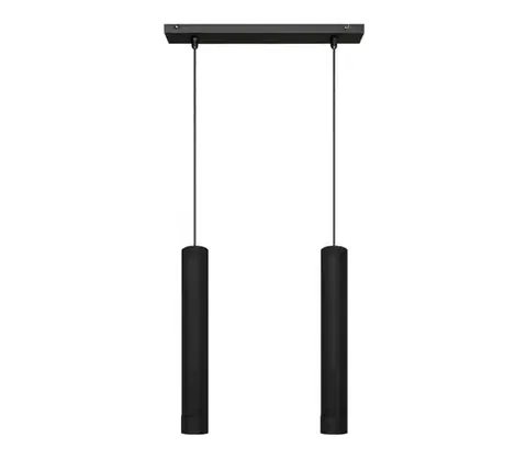 Svietidlá  LED Luster na lanku TUBA 2xGU10/4,8W/230V čierna W-L 1111/2 BK