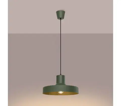 Svietidlá  SL.1705 - Luster na lanku BILO 1xE27/15W/230V pr. 35 cm zelená SL.1705