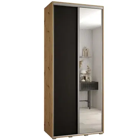 Šatníkové skrine Skriňa 45 Canaris 3 130 artisan/čierna/silver