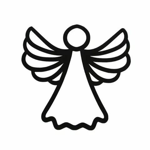 Vianočné dekorácie Vianočná drevená dekorácia na stenu Angel silhouette čierna, 35 x 35 cm