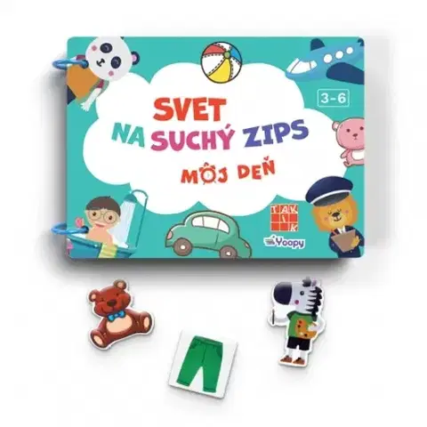 Leporelá, krabičky, puzzle knihy Svet na suchý zips – Môj deň - Taktik