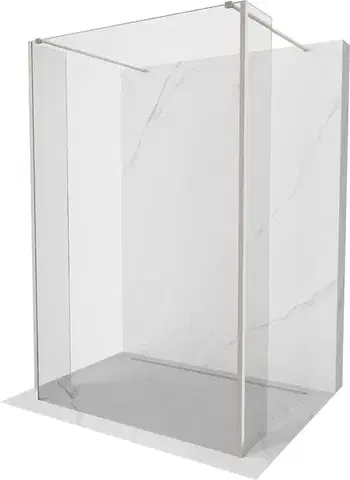 Sprchové dvere MEXEN/S - Kioto Sprchová zástena WALK-IN voľne stojaca 125 x 30 x 30, transparent, nikel kartáčovaná 800-125-030-222-97-00-030
