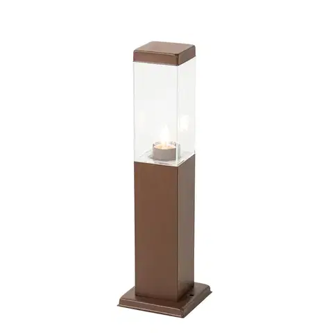 Zahradne stlpove lampy Moderný vonkajší lampáš hrdzavohnedý 45 cm - Malios