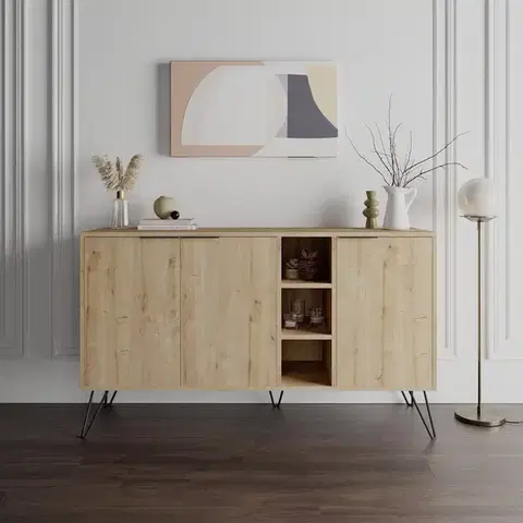 Komody Konzolový stolík Clara Console - Oak