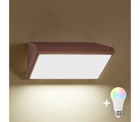Svietidlá BRILAGI - LED RGBW Vonkajšie nástenné svietidlo TRIANGLE 1xE27/12W/230V hnedé IP65 BG3094+AI0819