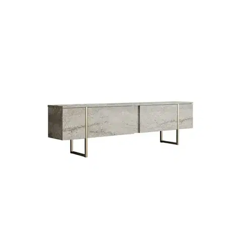 Konferenčné stolíky Televízny stolík Luxe Travertine and Gold
