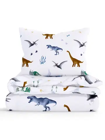 Obliečky Bavlnené obliečky Renforcé - Dinosaury - 140 × 200 cm - 70 x 90 cm
