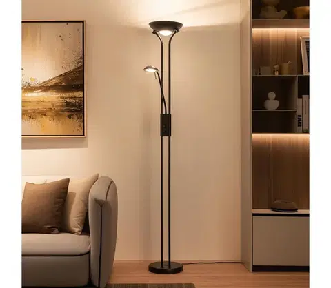 Lampy BRILAGI - Stmievateľná stojacia lampa SCARLETT 1xR7s/230W/230V + 1xG9/40W čierna 63057