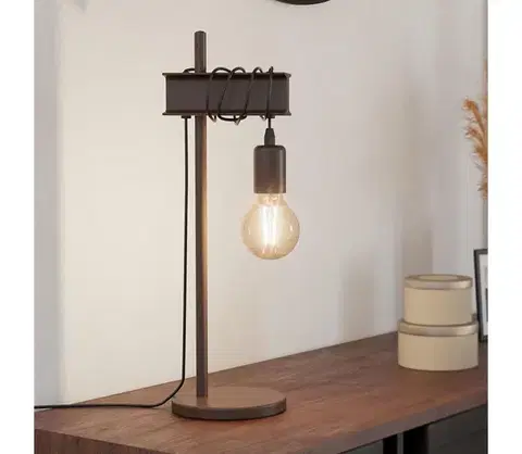 Lampy Eglo 43525 - Stolná lampa TOWNSHEND 1xE27/10W/230V 43525