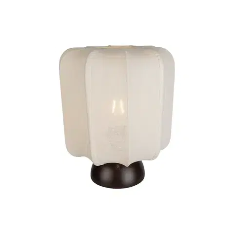 Stolné lampy Japandi stolná lampa tmavý bronz s béžovým tienidlom - Nori