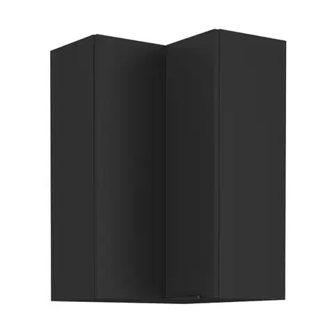 Kuchynské horné skrinky KONDELA Siber 60x60 GN-90 2F horná rohová kuchynská skrinka čierna
