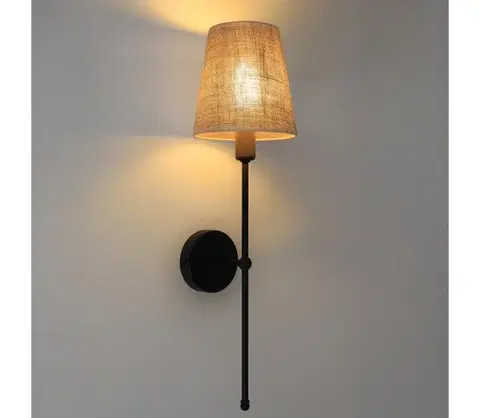 Svietidlá  Nástenné svietidlo MADELA 1xE14/40W/230V juta/čierna 0197