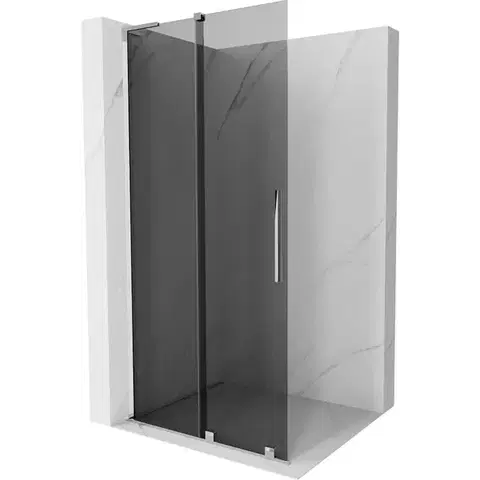 Sprchové dvere MEXEN/S - Velar L Sprchová zástena posuvná Walk-in 120 x 200, grafit 8 mm, chróm 871-120-003-43-01