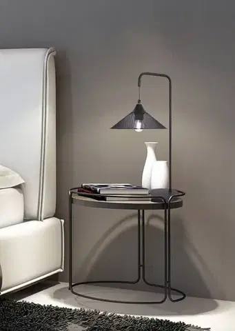 Stolové lampy Stolová lampa kovová čierna Kiruna Ledea