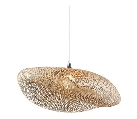 Svietidlá Zam 19103 - Luster na lanku 1xE27/40W/230V bambus/béžová 19103