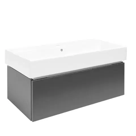 Kúpeľňový nábytok Kúpeľňová skrinka s umývadlom SAT Feel 100x30x46 cm antracit mat SATFEEL100ANTU2 SATFEEL100ANTU2