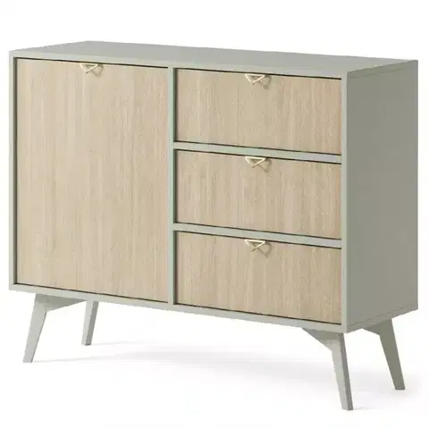 Komody do spálne Komoda Forest KSZD106 eukalyptus/jedľa scandi