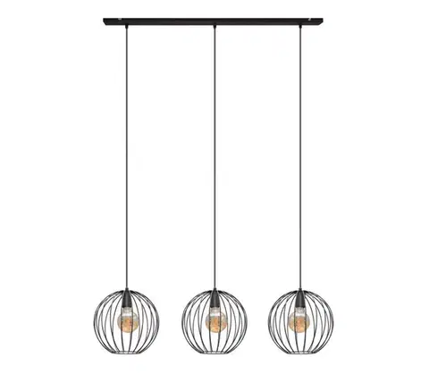 Svietidlá  Luster na lanku MERCURE 3xE27/15W/230V čierna W-L 1388L/3 BK-B