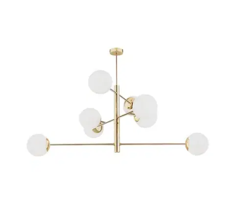 Svietidlá Argon 5043 - Luster na tyči CAMERON 8xE27/15W/230V mosadz 5043