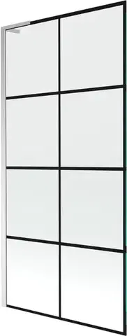 Sprchové dvere MEXEN/S - Next L vaňová zástena FIX 90 x 150, čierna vzor, chróm 895-090-000-03-77-01