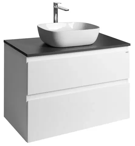 Kúpeľňový nábytok AQUALINE - ALTAIR skrinka s doskou 87,5 cm, biela/antracit bridlica AI290-03