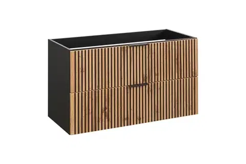 Kúpeľňový nábytok COMAD - Skrinka pod umývadlo 100cm, 2 šuplíky XILO BLACK WOTAN 5907611656440