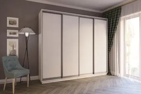 Šatníkové skrine SIGAMI š280/v240 štvordverová šatníková skriňa, biela