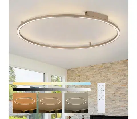 Svietidlá BRILAGI - LED stmievateľné svietidlo PORTOFINO LED/85W/230V pr. 120 cm béžové + s diaľkovým ovládačom BRI919