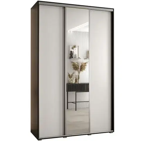 Šatníkové skrine Skriňa 45 Canaris 3 180 čierna/biela/silver
