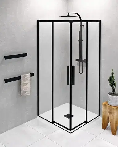 Sprchové dvere POLYSAN - ALTIS BLACK štvorcová sprchová zástena 900x900 rohový vstup, číre sklo AL1592BAL1592B