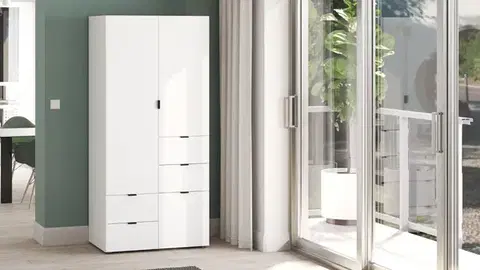 Šatníkové skrine ZUKY šatníková skriňa, biely mat