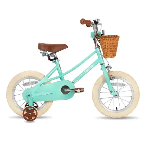 Bicykle Detský bicykel Joystar Retro 14" s košíkom • 92-120 cm mentolová